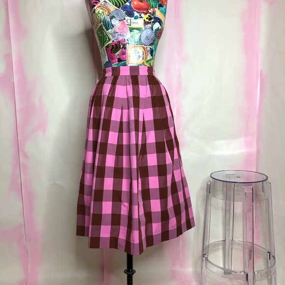 J Crew Cotton Midi Skirt Oversized Gingham Check - Picture 6 of 8